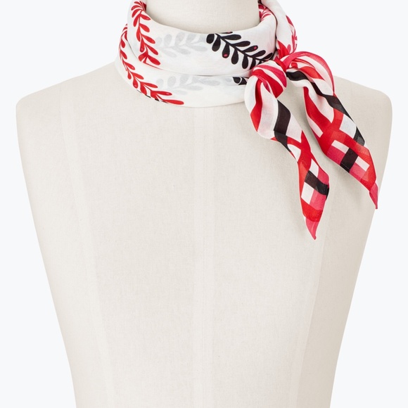 Talbots Womens 100% Modal Square Scarf Dancing Petals Square Scarf NWT - Picture 5 of 12